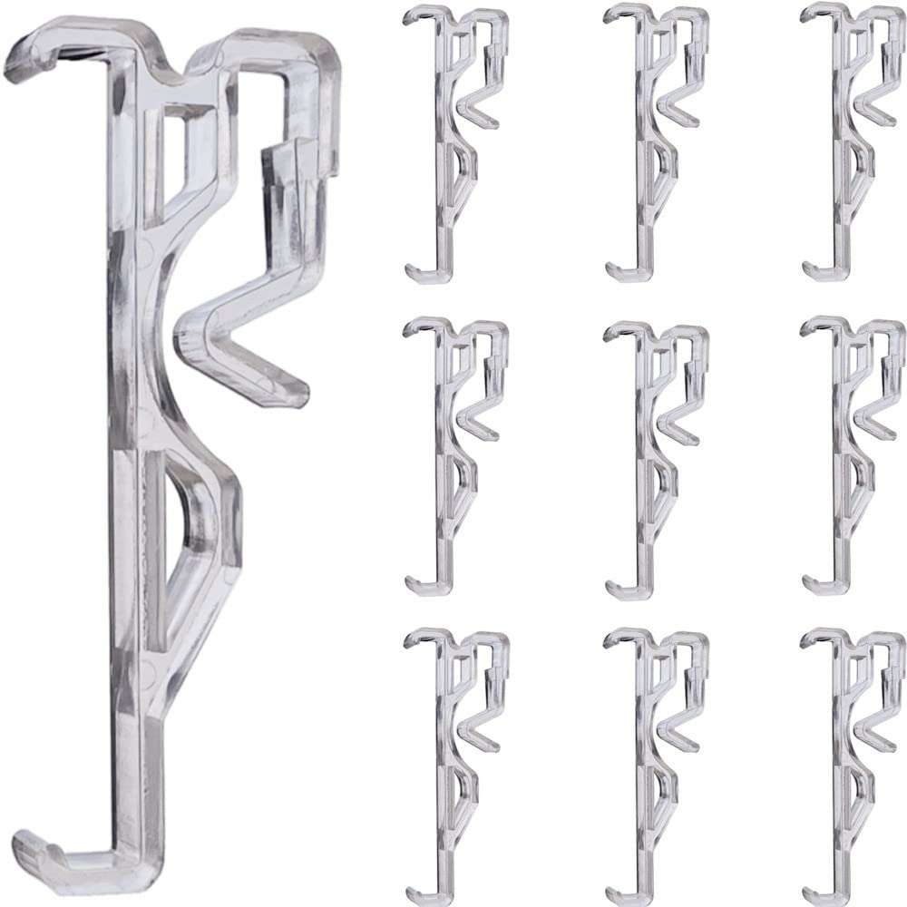 Valance Clips 10pcs 2.5inch Clear Plastic Hidden Retainer Holder Clip for Window Blind Valance,Horizontal Faux & Wood Blinds Par
