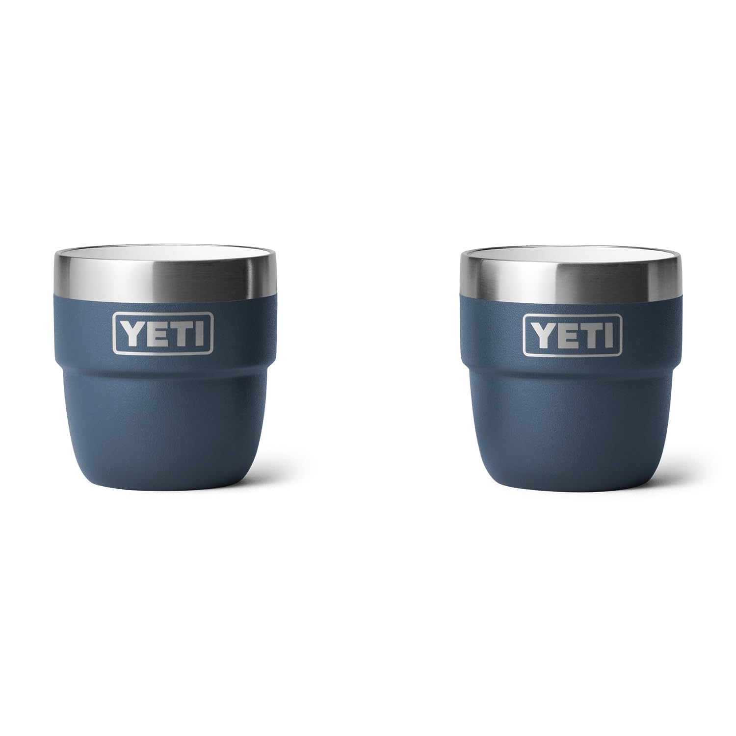 Yeti Rambler 4 Oz Stackable Cup, Stainless Steel, Vacuum Insulated Espresso/Coffee Cup, 2 Pack, Navy