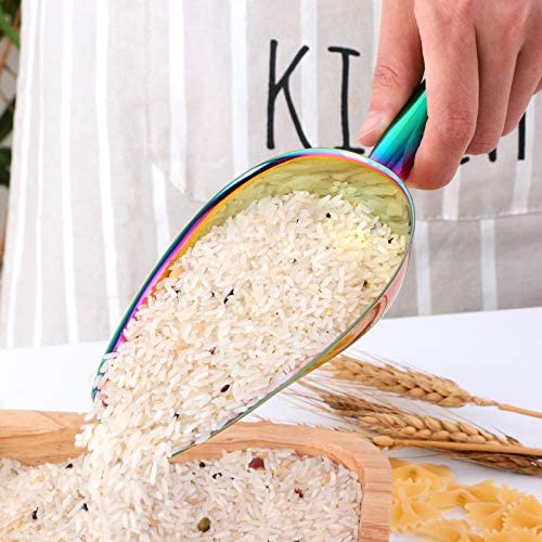 Meisha Stainless Steel Ice Scoop, Thickened Metal Food Candy Scoop For Kitchen Bar Party Wedding, Heavy Duty, Mirror Finish - Ra