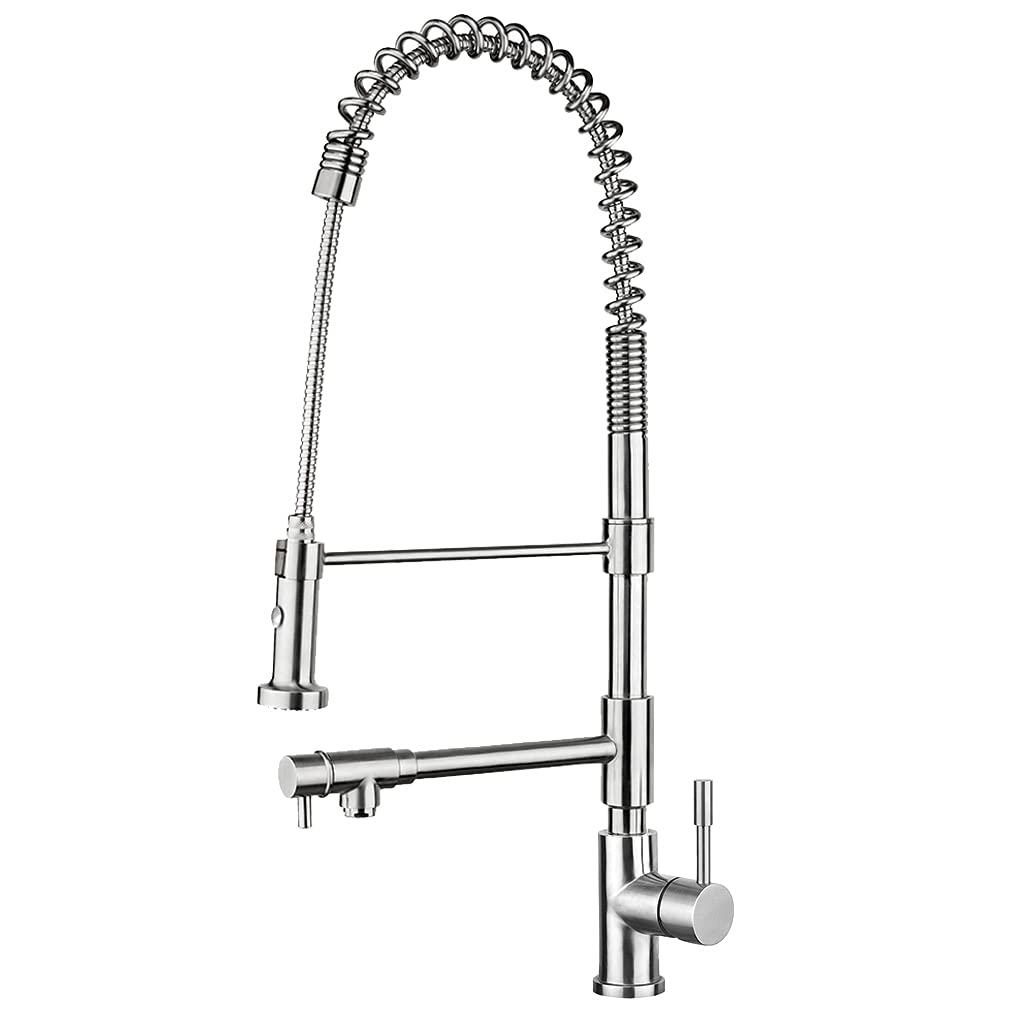 Whitehaus Whs1644-Sk-Pss Polished S. Steel Faucet With Pull-Down Spray