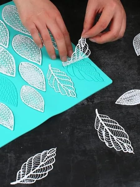 Anyana Giant Huge 17 Inch Sugar Imprint Dress Silicone Fondant Repeat Leaf Embossing Impression Mat Texture Textured Cake Decora