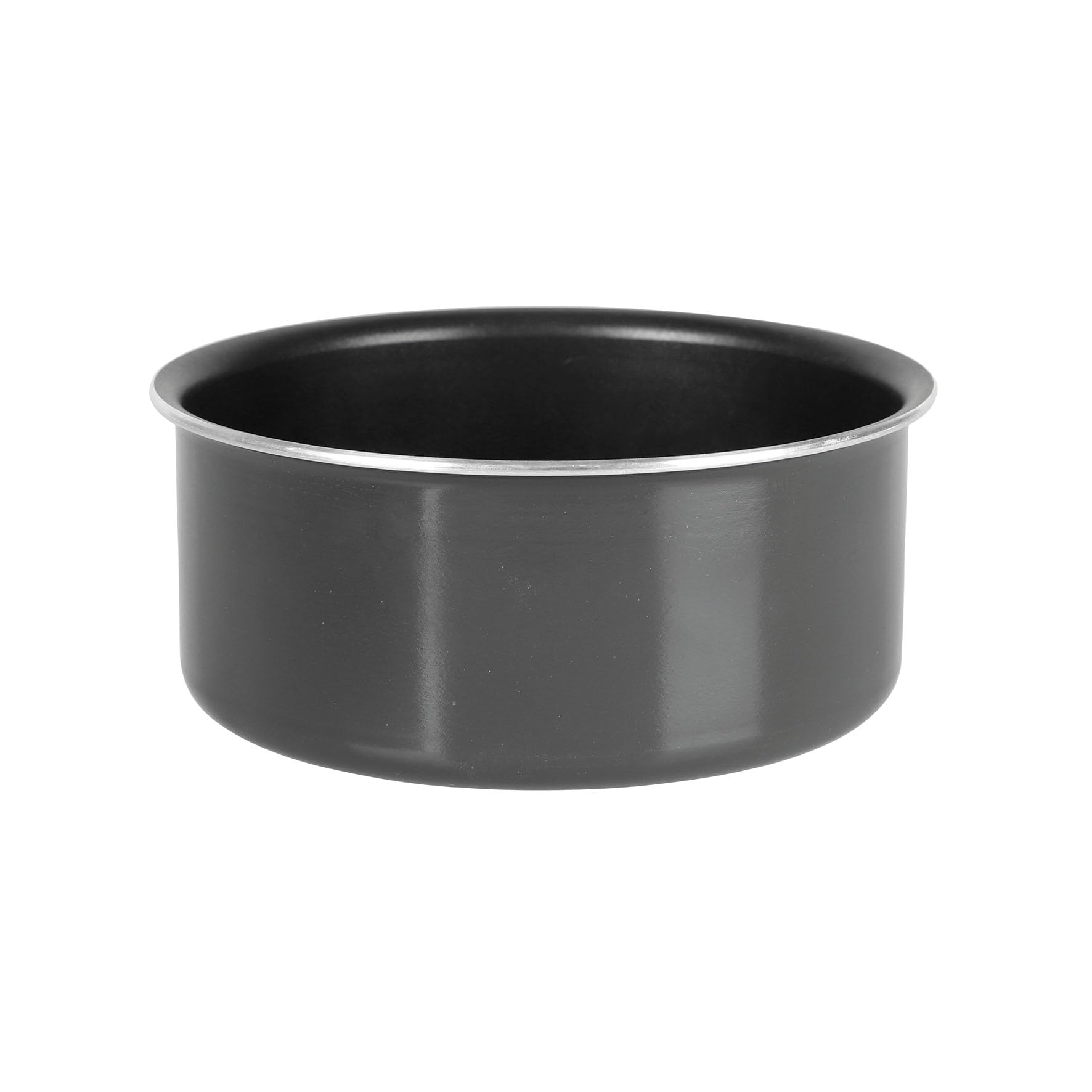 Crealys 523575 Pressed Aluminium Saucepan, Black, Diameter 16 cm, Height 7.5 cm, NonStick Coating without PFOA Inside, Compatib