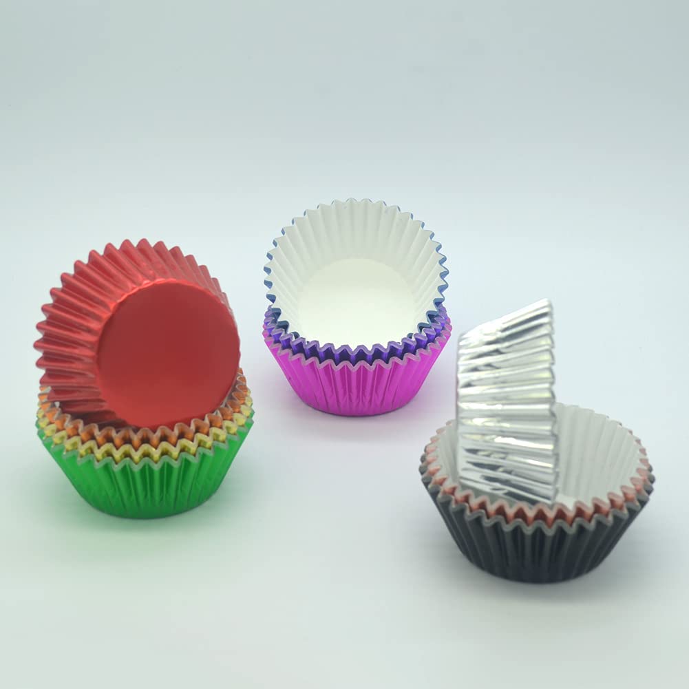Huaswan 10 Bright Colors Foil Cupcake Liners Standard Paper Baking Cups For Party, 200-Count