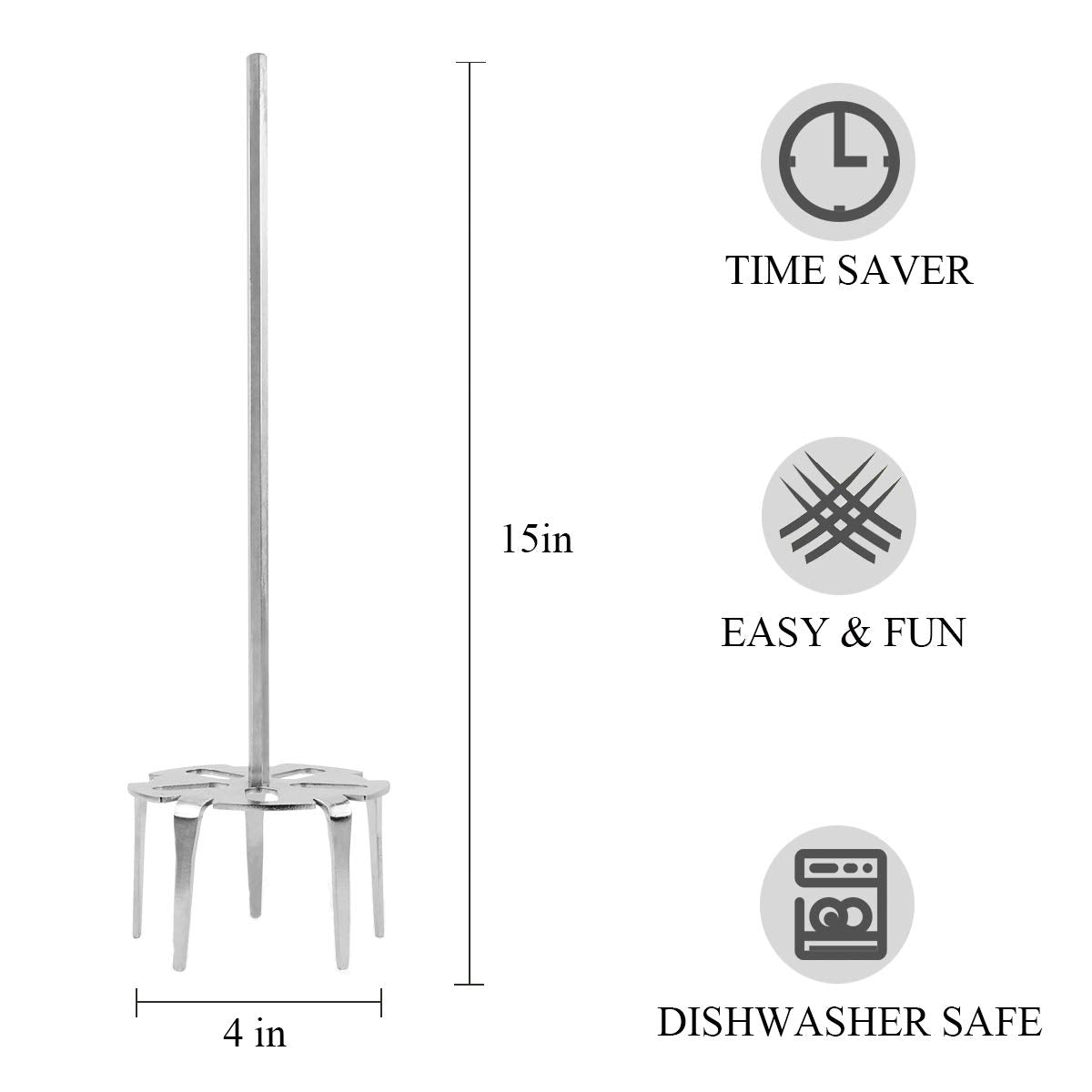 Kamaster Pork Puller Drill Attachment 304 Stainless Steel Meat Shredder Used With Standard Hand Drill For Bbq