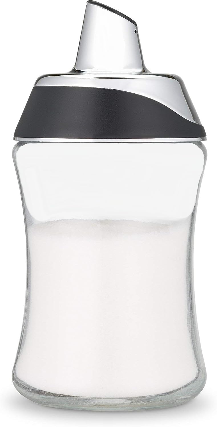 J&M Design Sugar Dispenser With Pour Spout Lid Sugar Container Shaker Coffee Bar Accessories Organizer Essentials Powdered Cream
