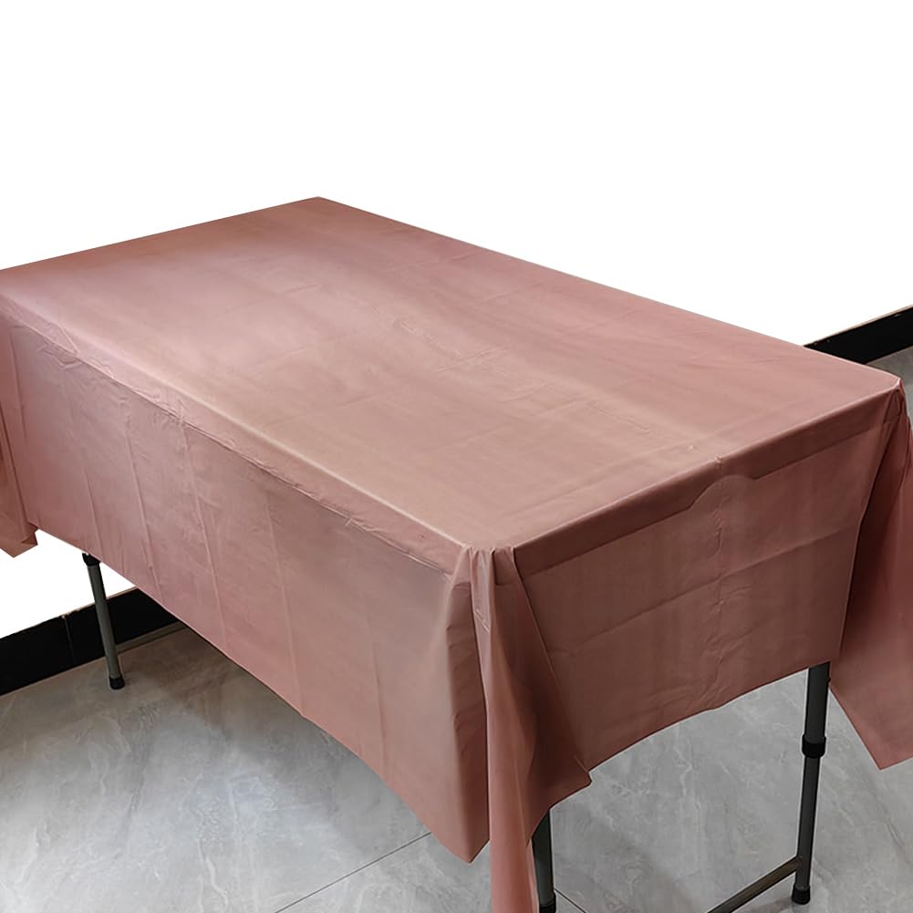 2 Pcs Light Brown Plastic Tablecloths Disposable Xmas Table Covers Halloween Table Cloths Bbq Picnic Birthday Christmas Party Co