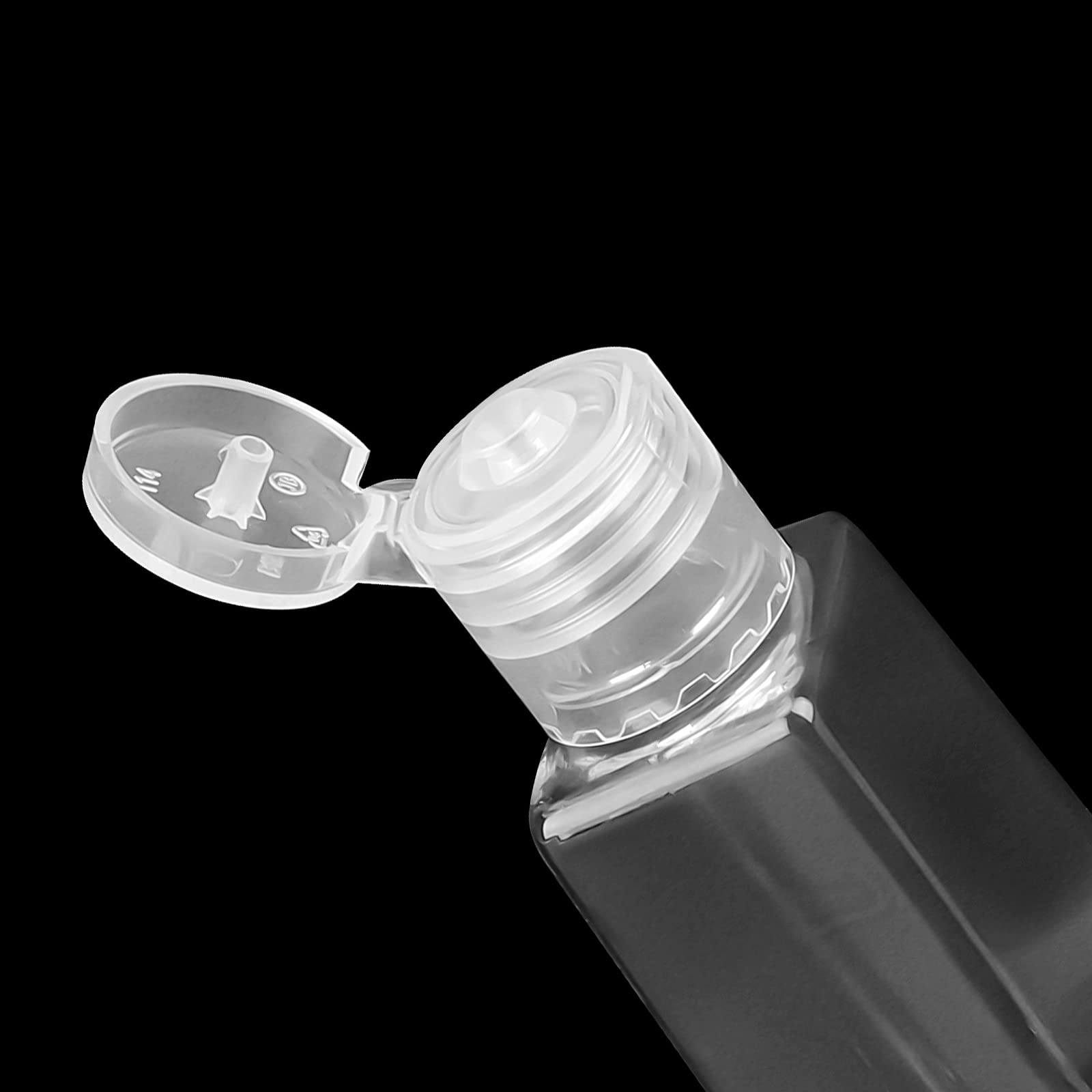 Soujap 100 Pcs 30Ml /1Oz Empty Bottles With Flip Caps, Plastic Flip Cap Bottles, Clear Travel Refillable Containers For Water, L