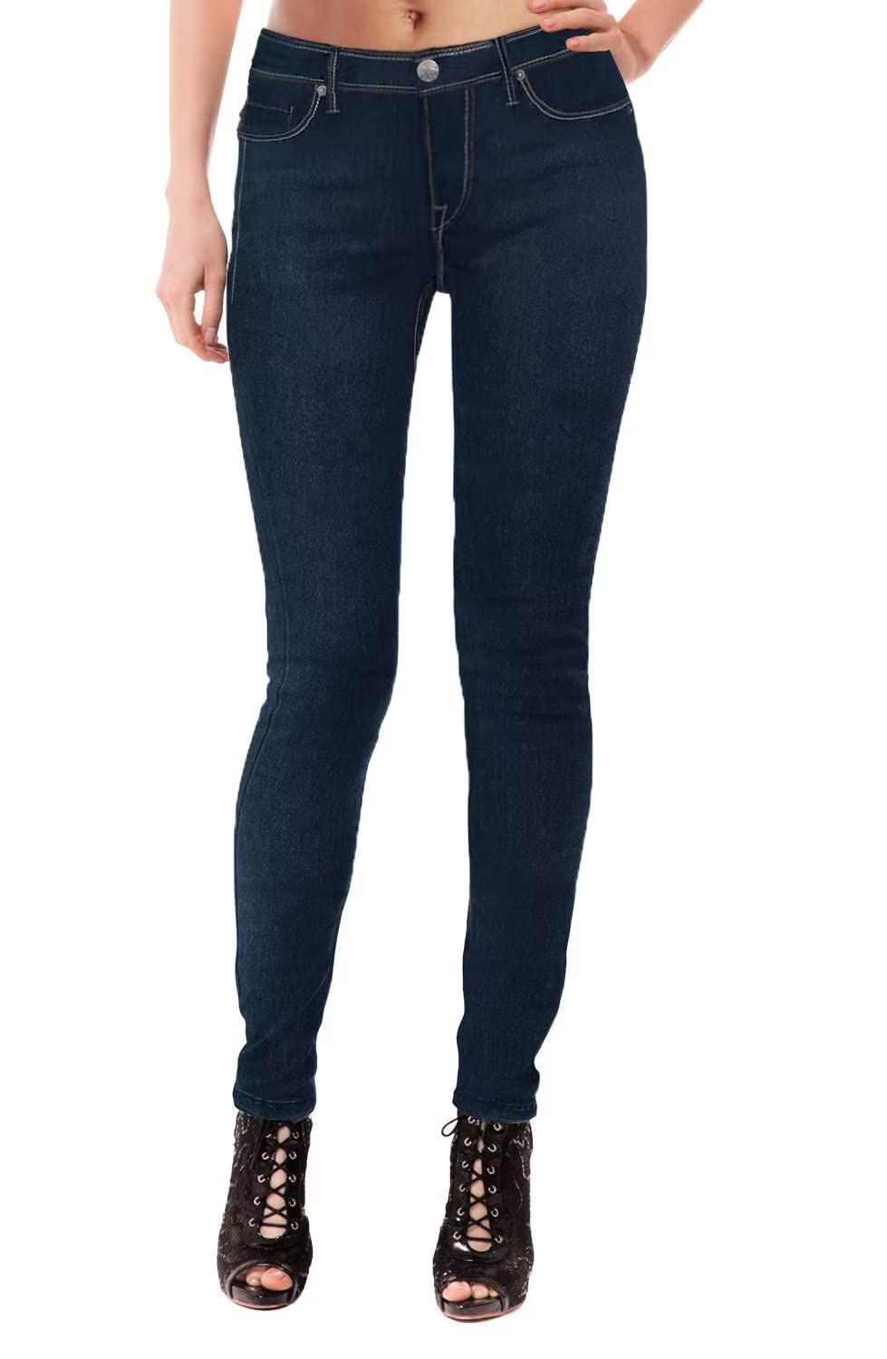 Hybrid  Company Womens Super Comfy Stretch Denim 5 Pocket Jean P22885Skx Blueblack 14