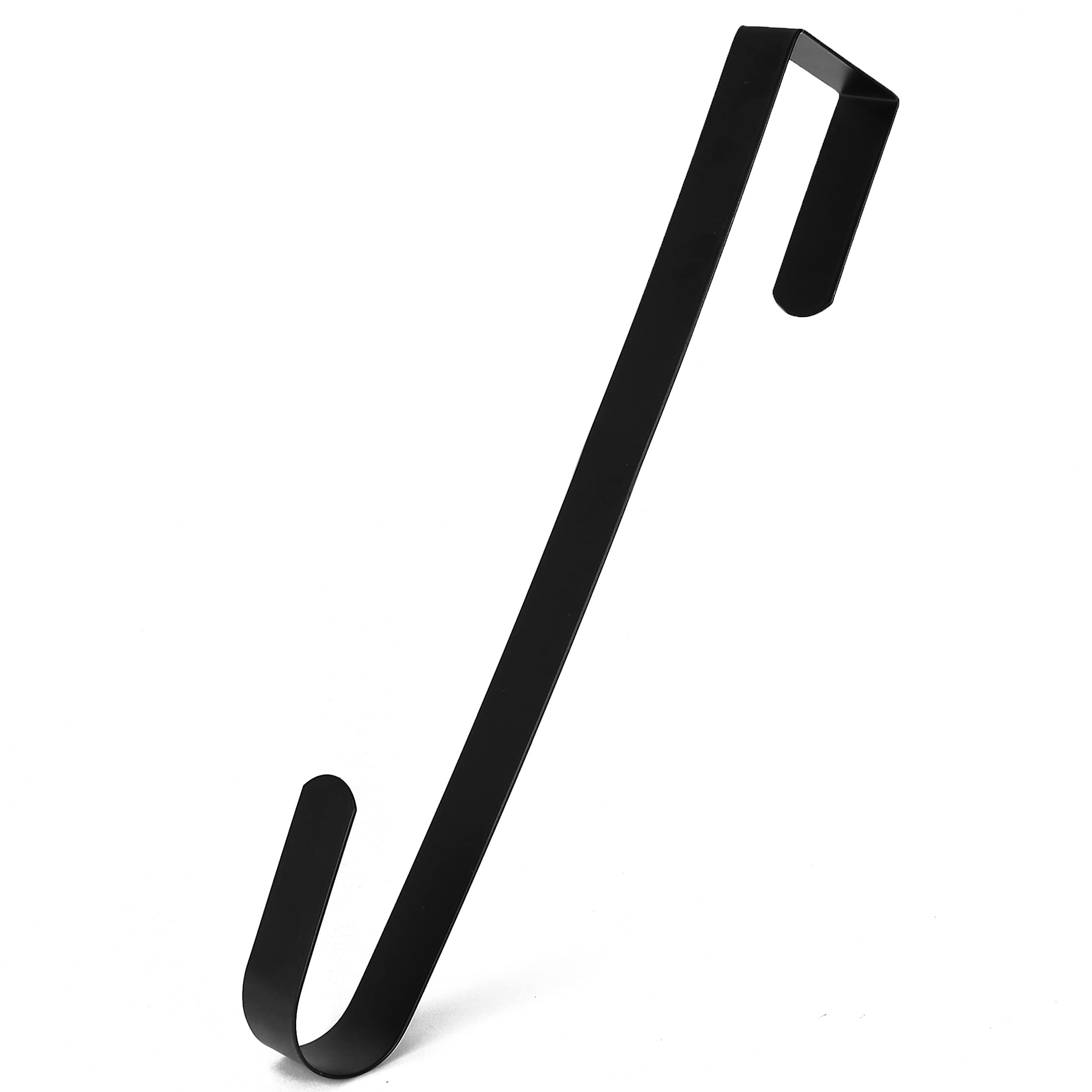 RND Over Door Wreath Hanger Hook - Thin Metal Overdoor Wreath Holder Seasonal Hanger Hooks for Front or Back Door (Black, 15)