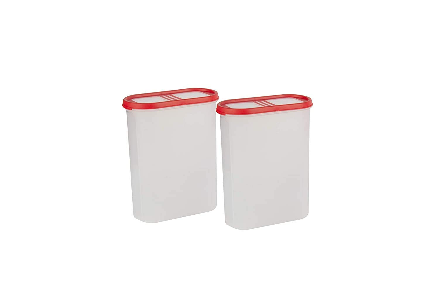 Simparte 360 View ClearTop 3 Line Modular Containers Oval Set For Rice, Dal,Atta, Flour, Cereals, Pulses, Snacks, Stackable 240