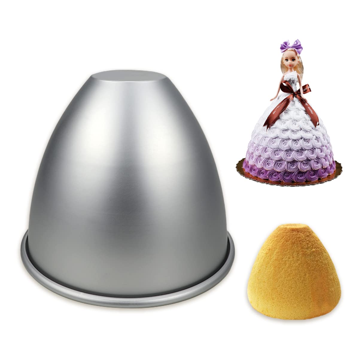 Doerdo Doll Dress Cake Pan Mold Princess Doll Cake Bottom Mold Baking Dessert Mold For Home Party, 13X11.5Cm