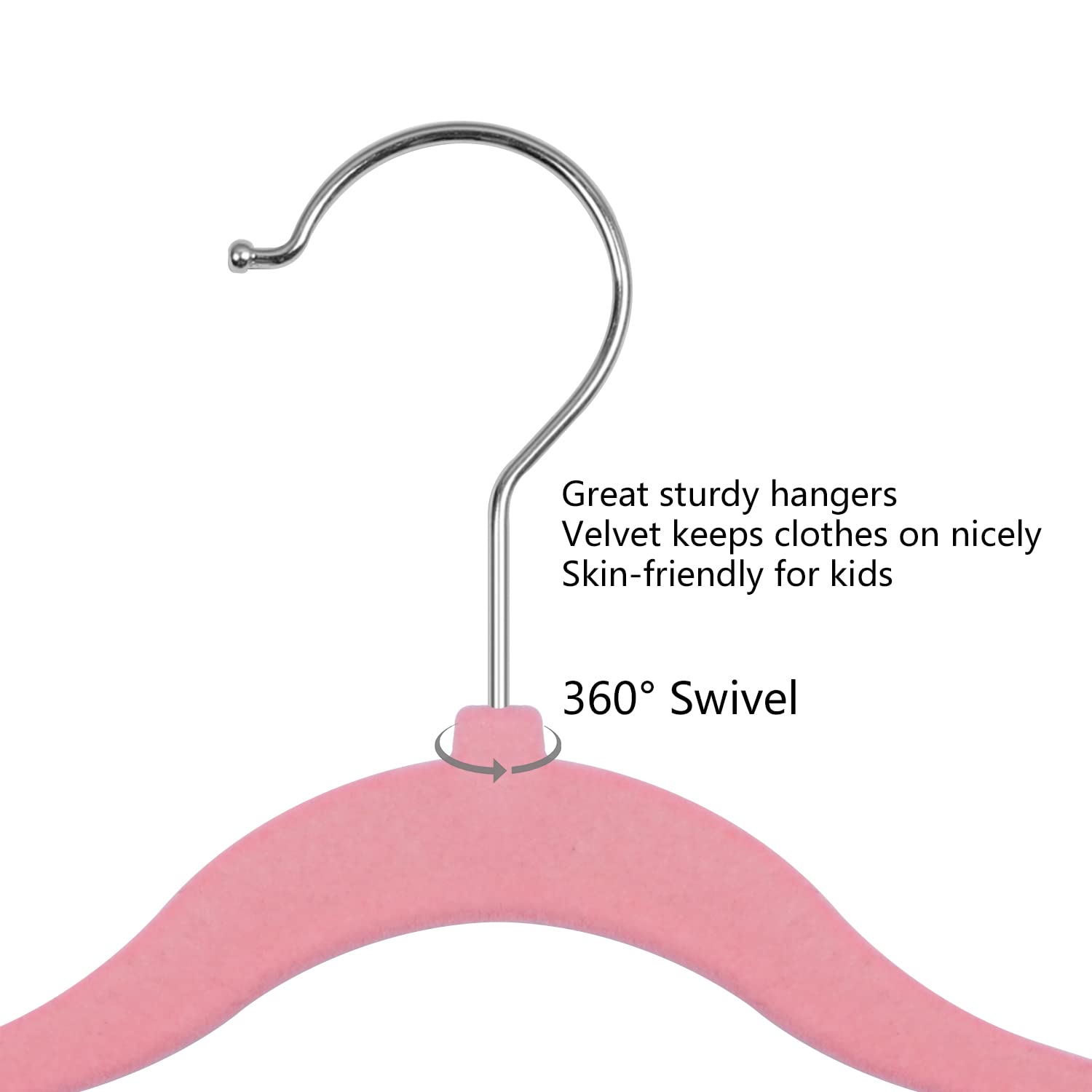 Goodtou Kids Hangers Velvet Baby Hangers Non Slip Pink Toddler Infant Hangers 20 Pack Baby Clothes Hangers For Closet
