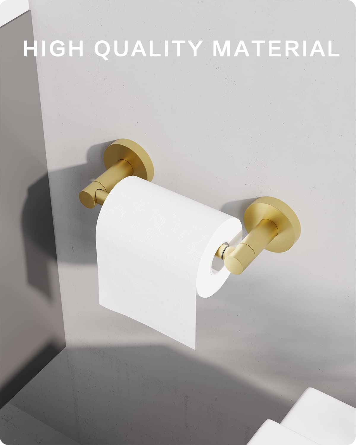 Fixsen Gold Toilet Paper Holder Bathroom Double Post Pivoting Tissue Roll Holder Stainless Steel And Zinc Alloy Wall Mount Detac