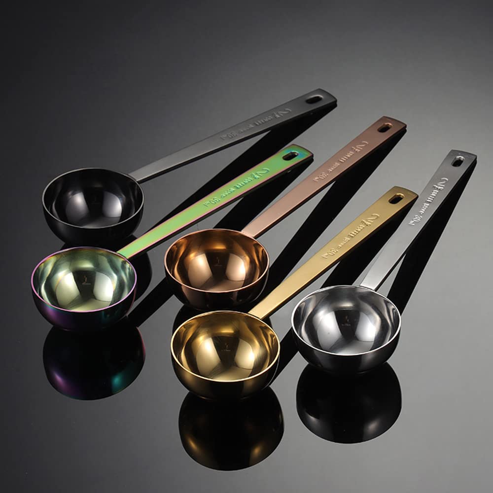 Rose Gold Coffee Scoop Long Handle Measuring Coffee Spoon Stainless Steel 1 Tablespoon 2 Tablespoon For Ground Coffee/Coffee Bea