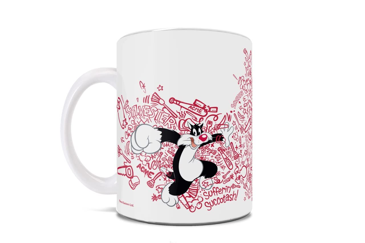 Trend Setters Looney Tunes - Sylvester ACME Action - 11 oz Ceramic Coffee or Tea Mug - Officially Licensed Merchandise - Perfect