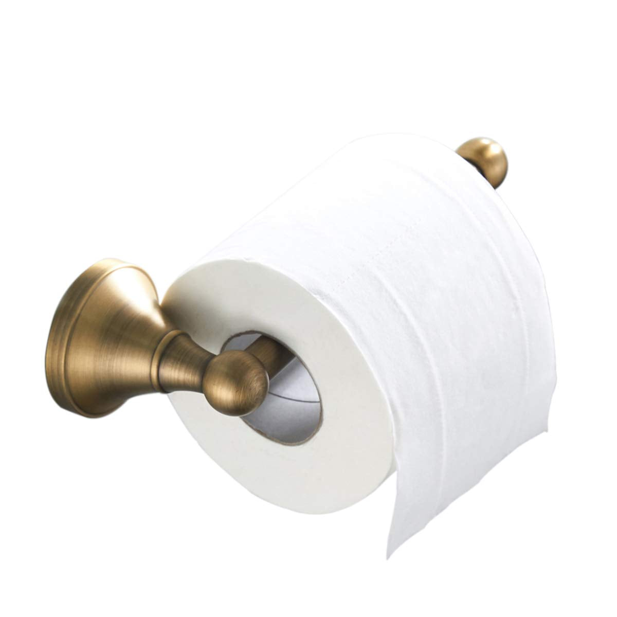 Flybath Toilet Paper Holder Without Cover Antique Brass Bathroom Tissue Roll Bar Wall Mounted, 20 cm / 7.87 inches, Brushed Bron