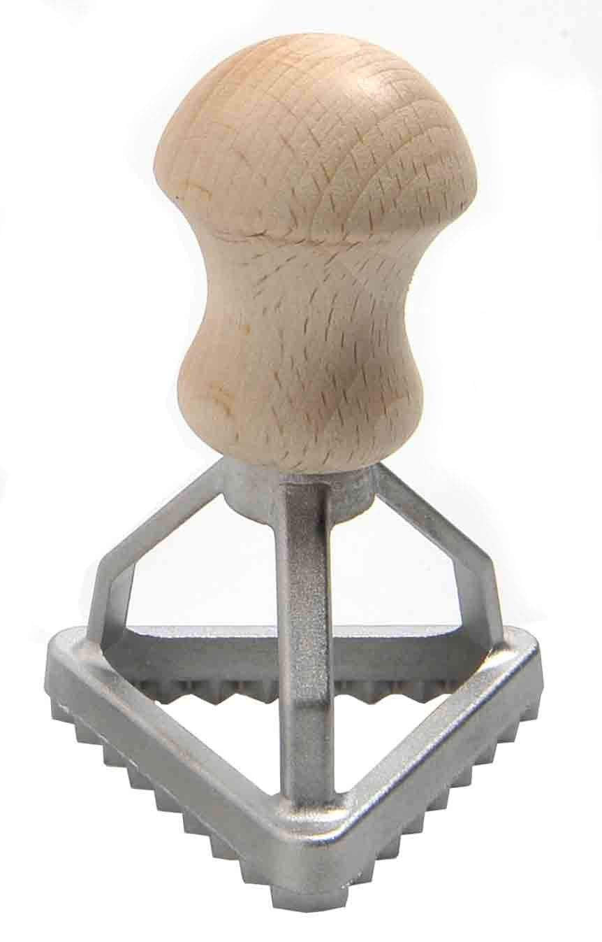 Eppicotispai Aluminum Triangle Ravioli Cutter, Maker, Stamp With Beechwood Handle, 1 3/4 Inch