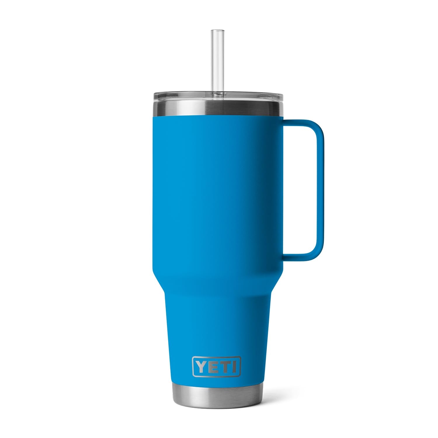 Yeti Rambler 42 Oz Straw Mug, Vacuum Insulated, Stainless Steel, Big Wave Blue