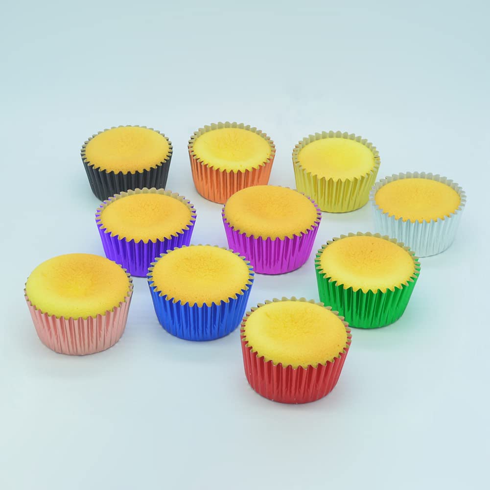 Huaswan 10 Bright Colors Foil Cupcake Liners Standard Paper Baking Cups For Party, 200-Count