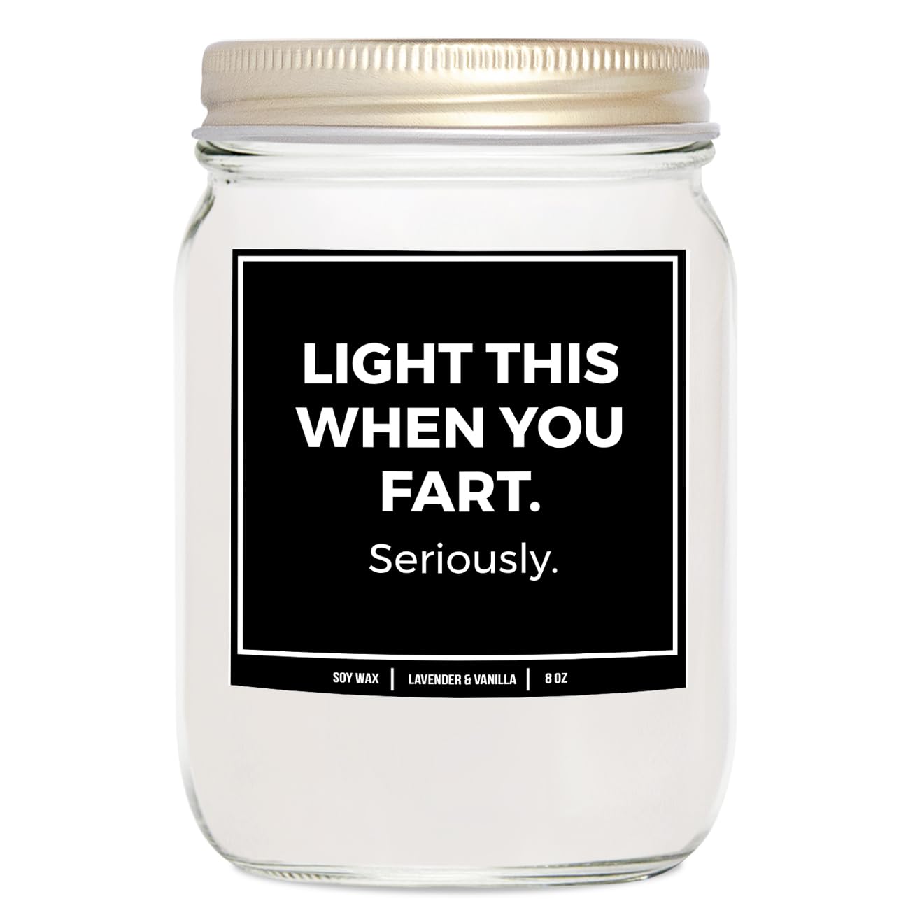 You Nique Designs Light This Candle When You Fart Candle 8oz, Fart Funny Gifts for White Elephant - Humorous Surprise Exchange G