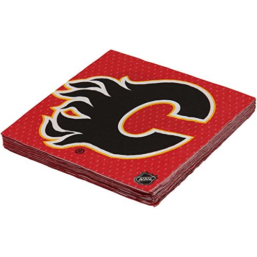 Calgary Flames Party Napkins - 5'' X 5'' | Pack Of 16