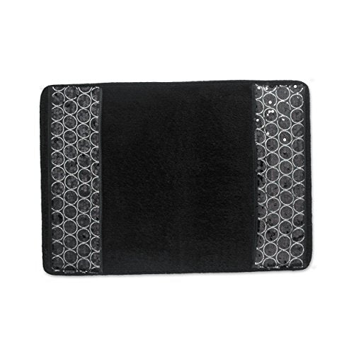 Zahari Home Sinatra Bathroom Rug Classic Bath Rug Stylish Bling Bath Mat, Size 32'' X 21'', Black