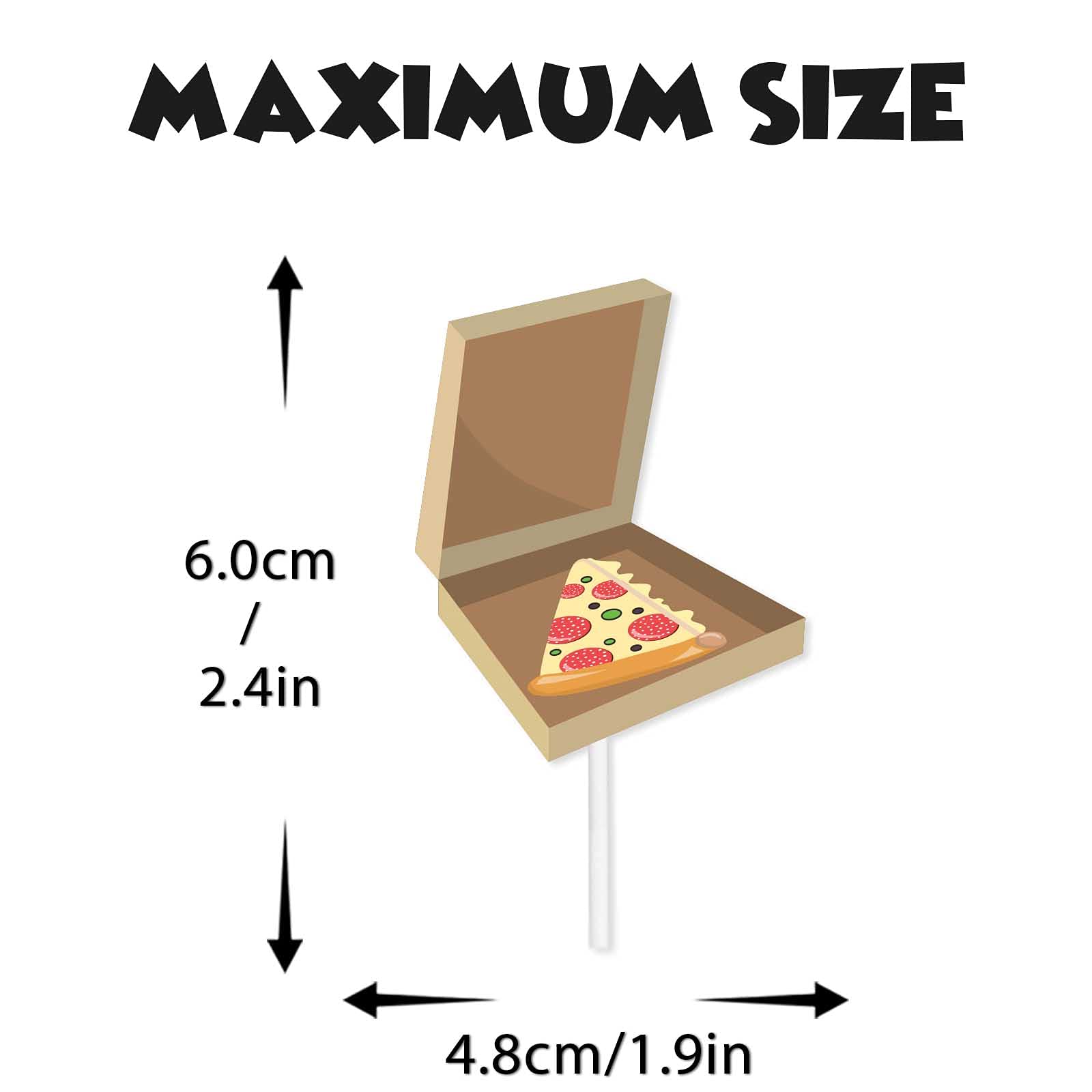 18Pcs Colorful Glitter Pizza Party Dessert Cupcake Topper Baby Shower Fast Food Theme Decor Supplies Boys Girls Happy Birthday D