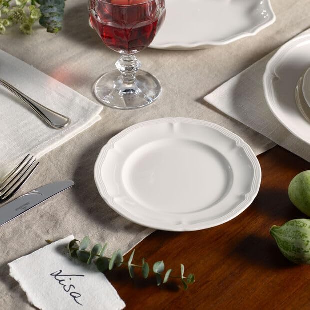 Villeroy & Boch Manoir 18-Piece Dinnerware Set, Plates & Bowls, Premium Porcelain, Made in Germany, White