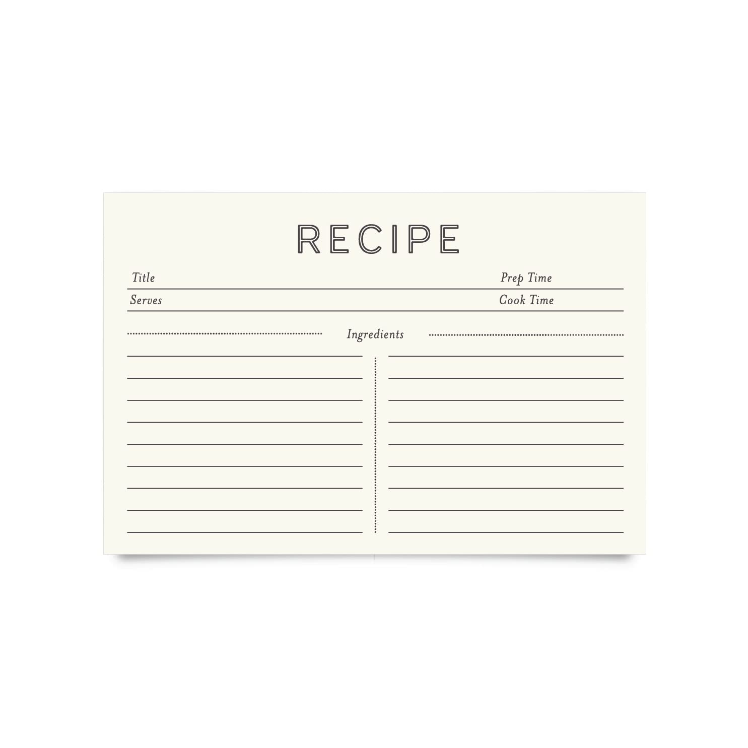 Jot & Mark Recipe Cards 4X6 Inches Blank Double Sided, 50 Count (Modern Minimal)