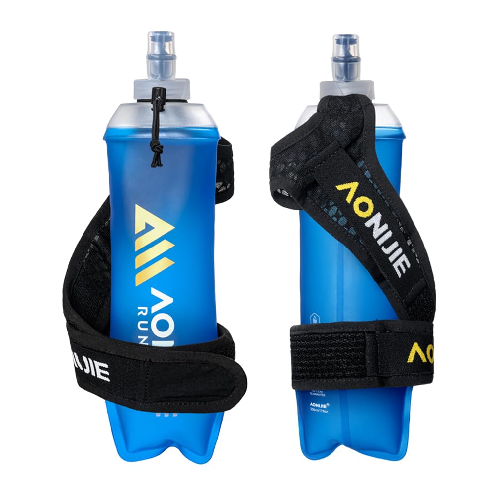 AONIJIE 500ml Soft Sports Water Bottle Set, Handheld Lightweight Simple Water Flask, Water Bottle Bag Set for Offroad Running H