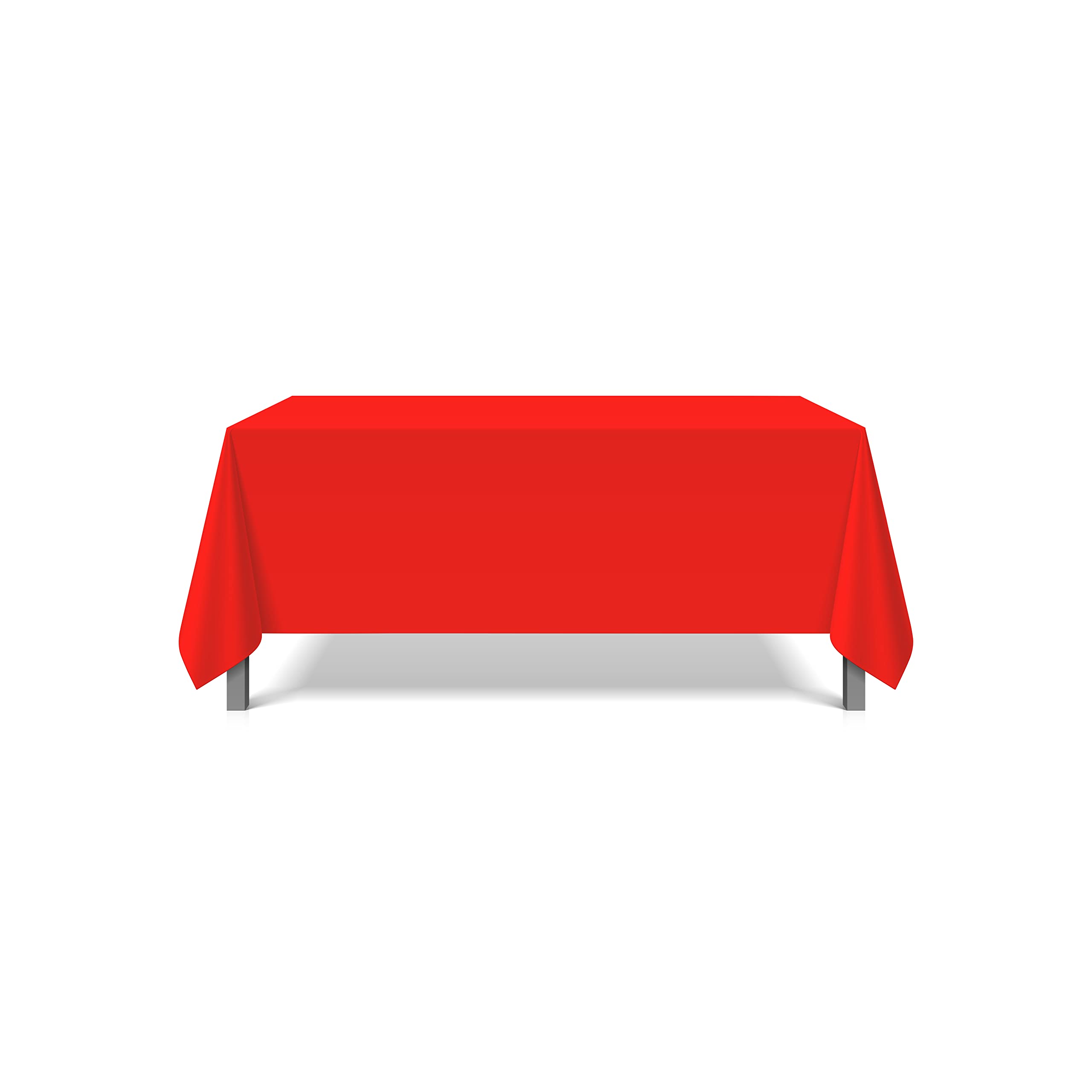 Pomp Red 70 X 120 Inch Premium Polyester Tablecloth  Wrinkle  Stain Resistant Easy Care Fabric  Fits 6Ft Or 8Ft Rectangle Table