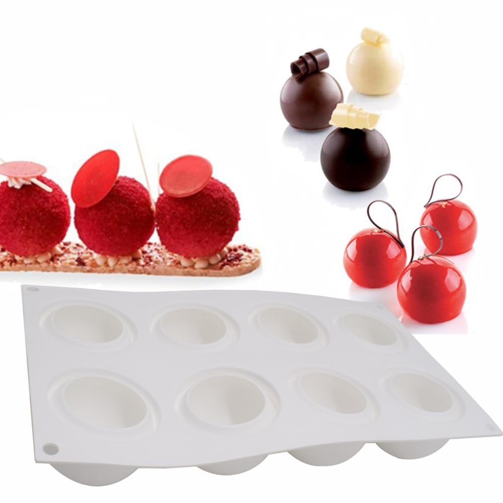 Baking Accessories And Tools Silicone Chocolate Mold Silicon Ball Cake Moulds 3D Half Sphere Candy Truffle Baking Tray (Round D_