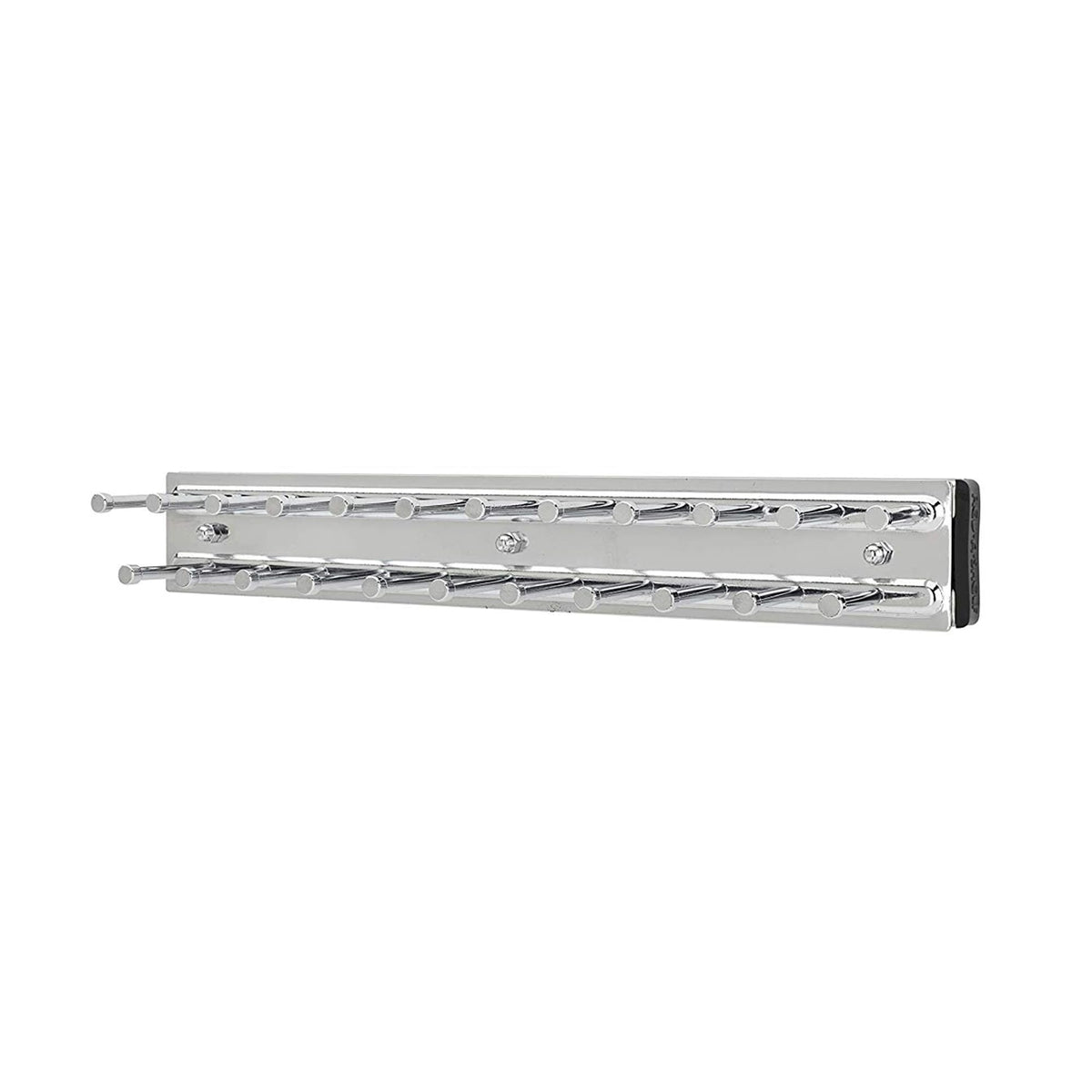 Rev-A-Shelf Pull Out 12'' Side Mount Extending Closet Tie & Belt Organization Storage Rack Holder For Up To 23 Ties, Chrome, Trc