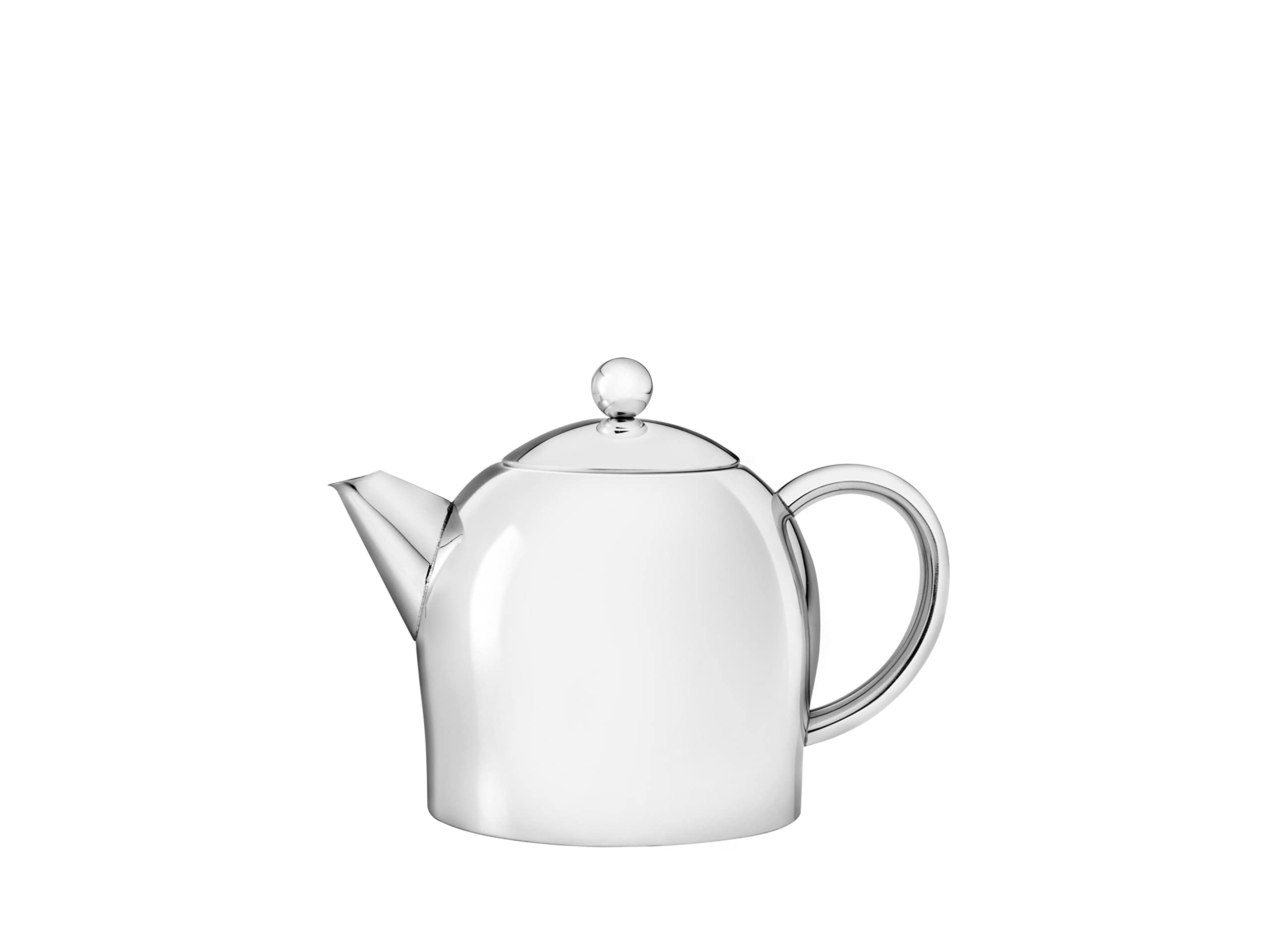 Bredemeijer Santhee Double Walled Teapot, 0.5-Liter Stainless Steel Glossy Finish With Glossy Accents