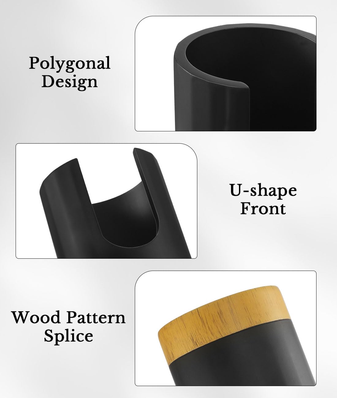 Luxspire Bathroom Cup Dispenser, 3oz Resin Holder, Disposable Paper Cup & Cotton Pad Organizer, Matte Black