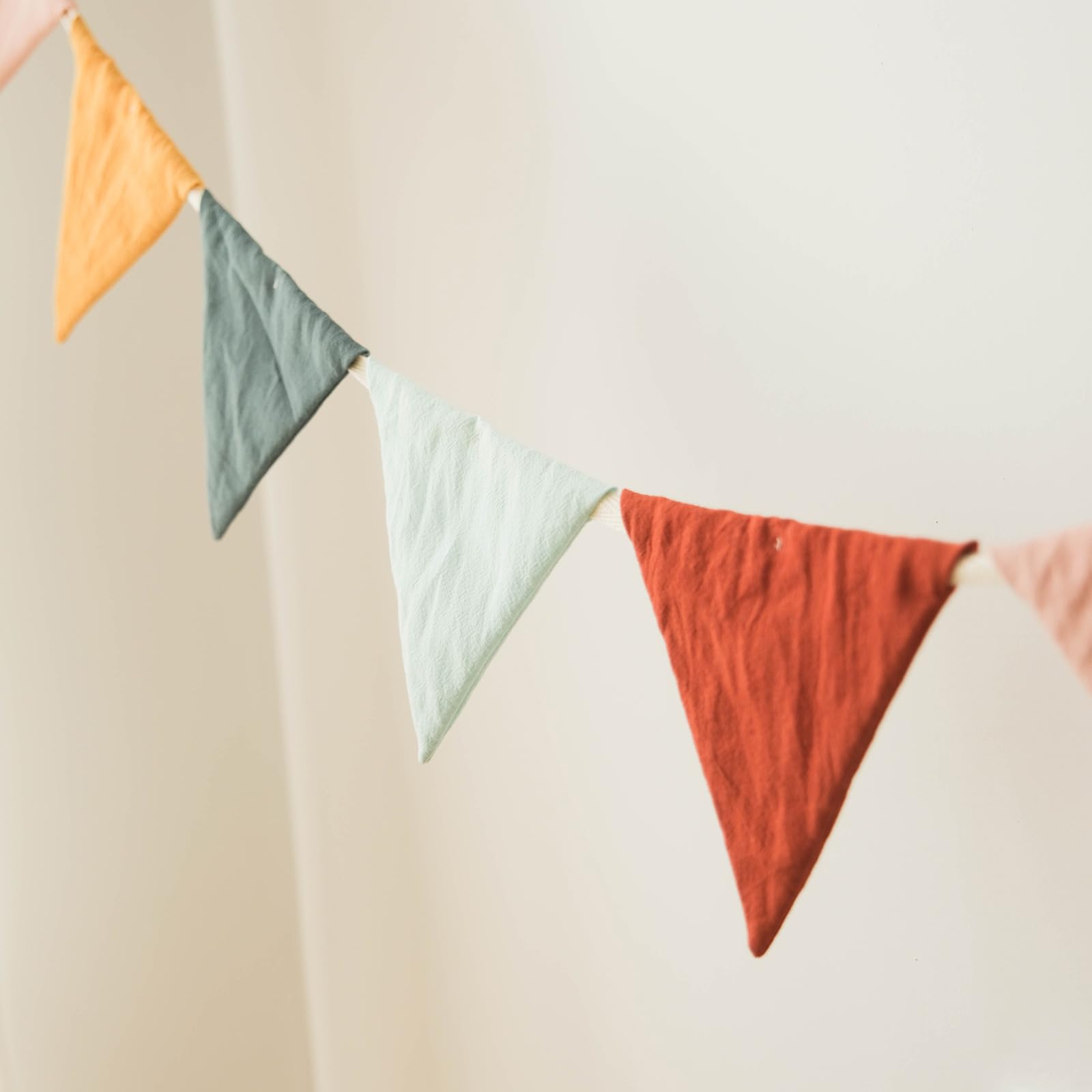3.9ft Half Circle Cotton Banner - Double-Sided Nursery & Kids Room Decor for Tents, Birthday Parties | Soft Pastel Hanging Penna