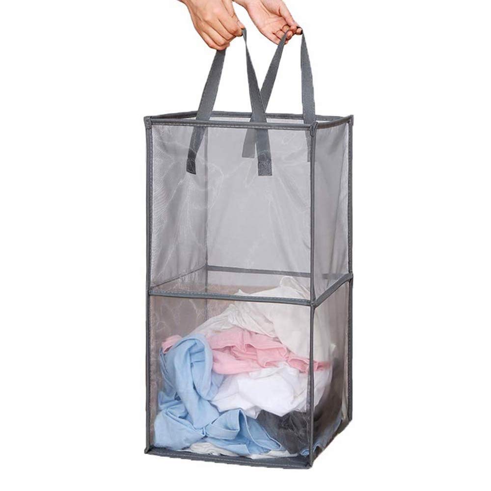 Pop Up Laundry Baskets - Mesh Collapsible Laundry Hampers Storage with Handle - Foldable for Washing Storage, Great for The Kids