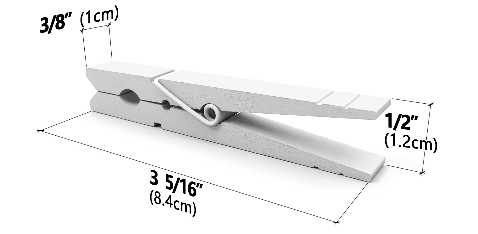 Lwr Crafts Wooden Large Clothespins 3-5/16'' 8.4Cm 30 Pieces Per Pack (White)