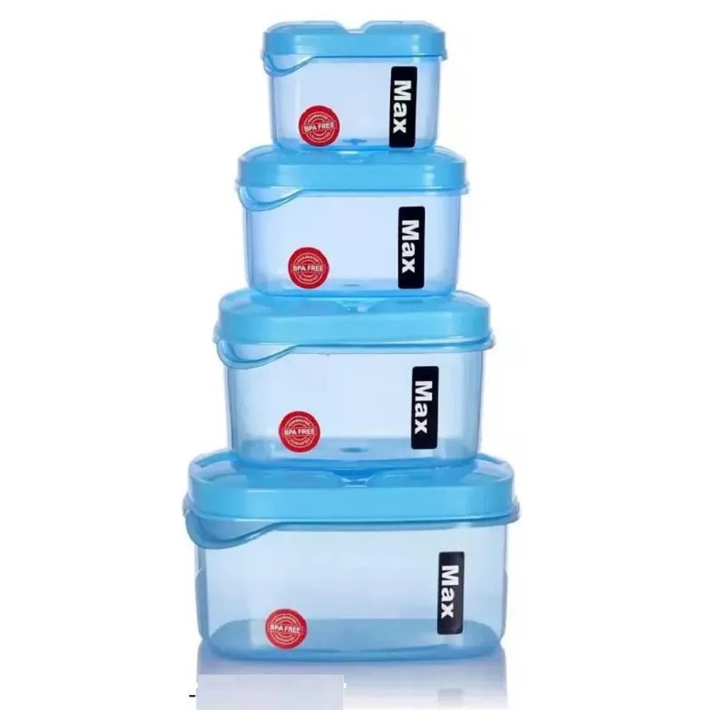 Dialust Plastic Kitchen Storage Container Fridge Box With Airtight Lids Stackable Refrigerator Basket For Grocery, Snacks, Picni