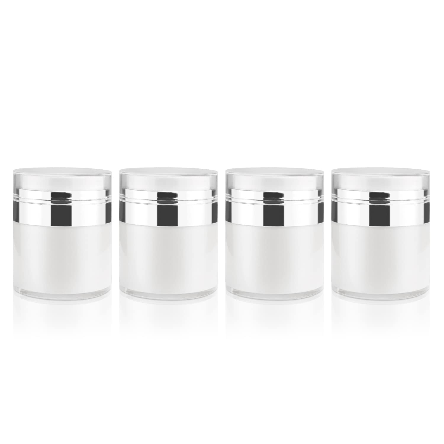 Dmuuudm 4 Pack 1 Oz/30Ml Airless Pump Jar,Empty Refillable Acrylic Vacuum Cosmetic Face Cream Jar With Press Pump,Portable Airle