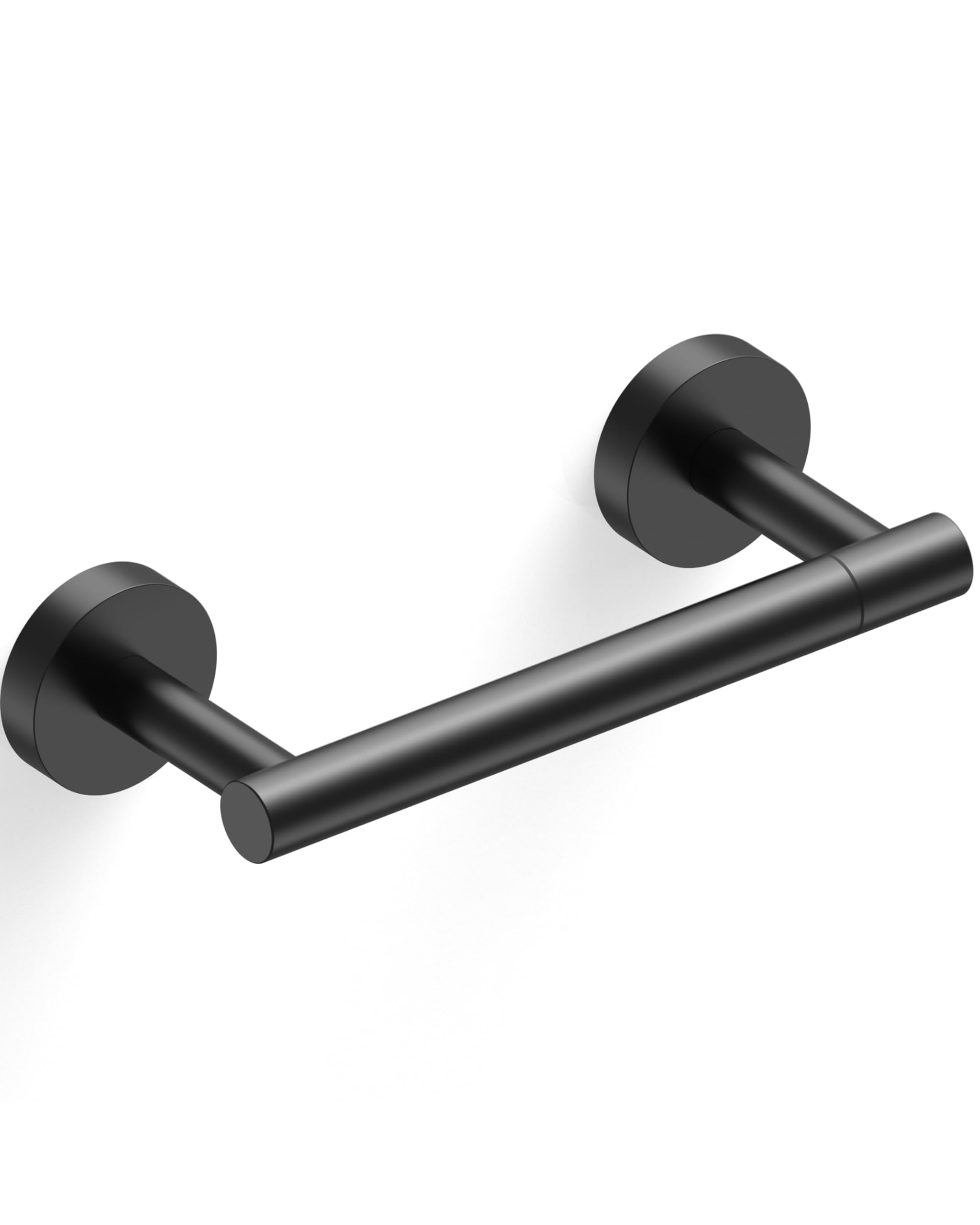 RARXTR Matte Black Toilet Paper Holder SUS304 Stainless Steel Double Post Pivoting Toilet Paper Roll Holder Wall Mounted Toilet Tissue Holder for Bathroom RV