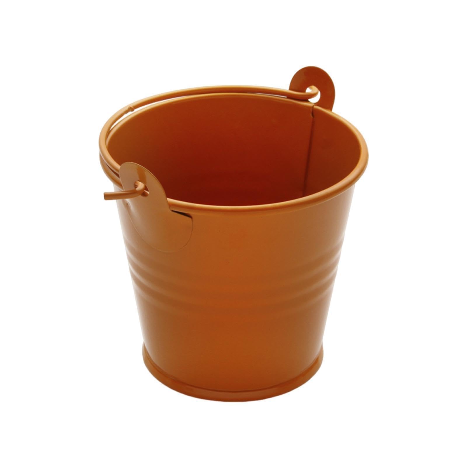 Enakshi 5X Galvanized Metal Buckets Container Rustic Party Favors Sturdy Ice Buckets Orange|Gardening Supplies | Plant Care, Soi