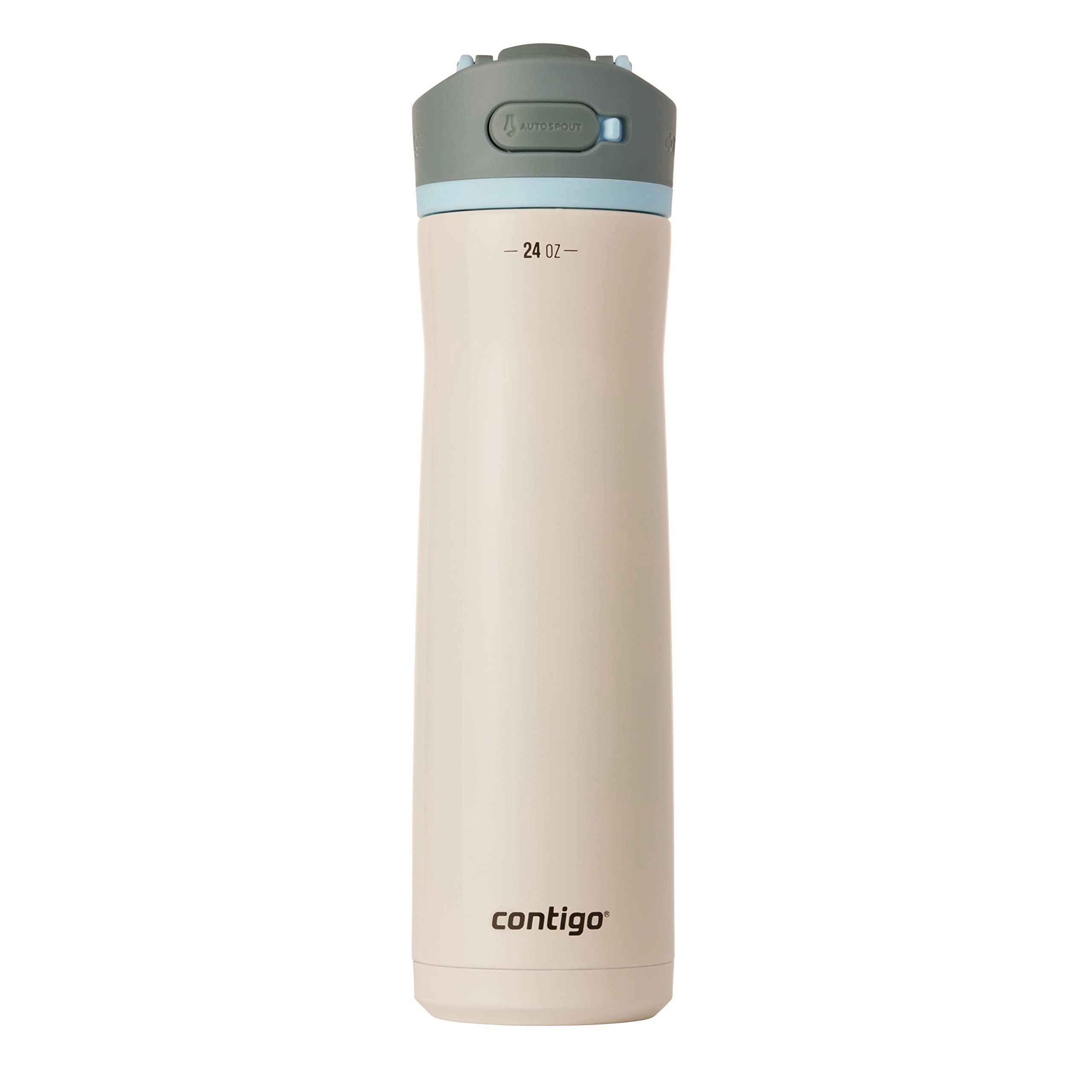 Contigo Wells Chill Stainless Steel Filter Water Bottle with AUTOSPOUT Straw Lid, 24oz., Salt