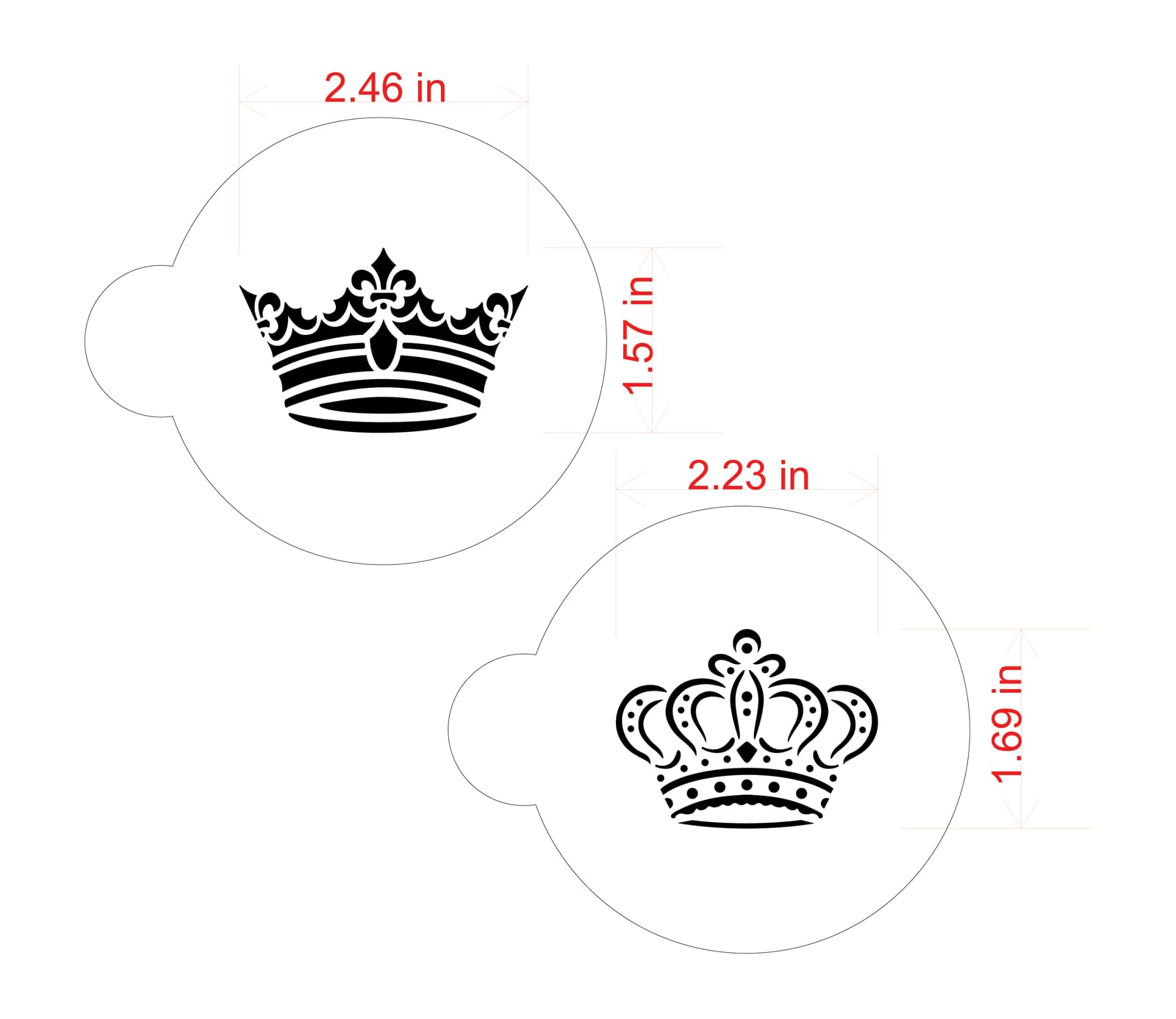 Designer Stencils Royal Crowns Cookie Stencil Set, Beige/Semi-Transparent