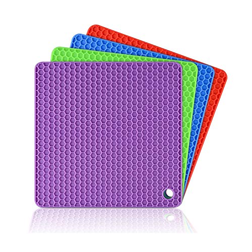 Silicone Trivets Mats, Silicone Hot Mats Set, Silicone Hot Pads, Silicone Pot Mat For Countertop, Trivet Pads Heat Resistant, Ta