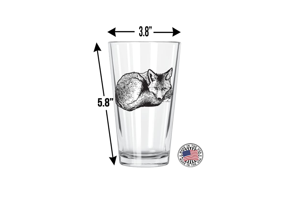 Corkology Pint Glass Red Fox, Clear
