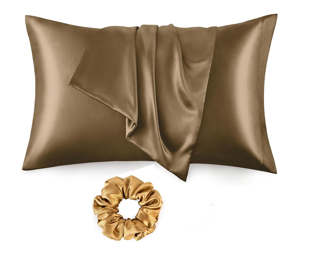 Satin Pillow Cover For Women Skin And Hair, Silk Solid Pillow Case Set Of 1, Only One Pillow Cover, 600 Tc