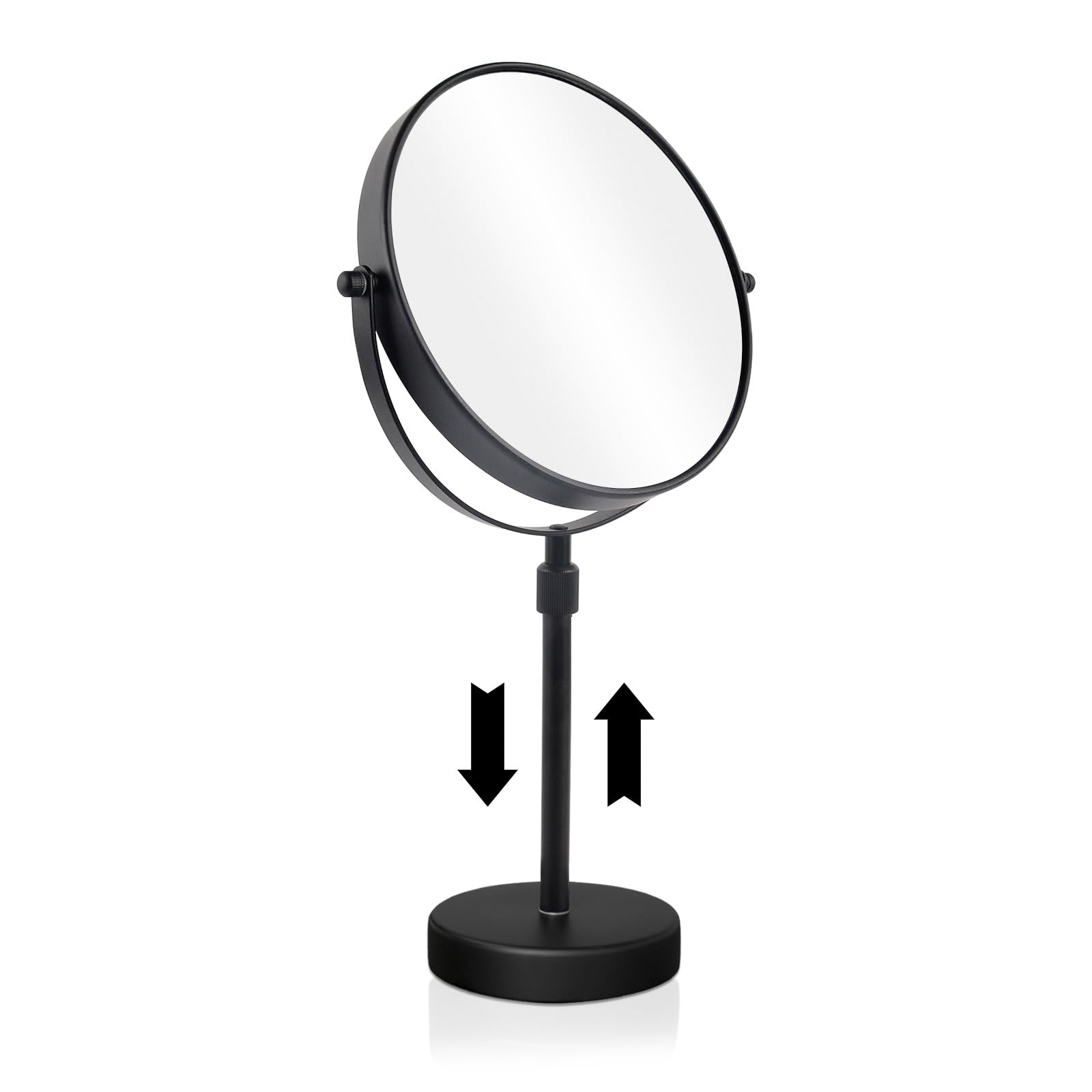 Nicesail 21 Inch Tall Makeup Mirror With 10X Magnification, 8 Inch Magnifying Mirror Tabletop With Pedestal, Height Adjustable B