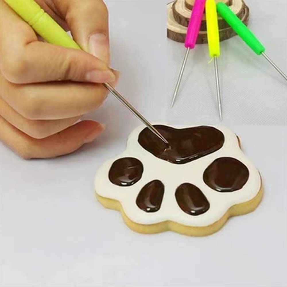 Baixikly 6 Pieces Cookie Scribe Tool Cookie Decorating Tools Sugar Stir Needle Scriber, Diy Baking Pin Whisk Stainless Steel Nee