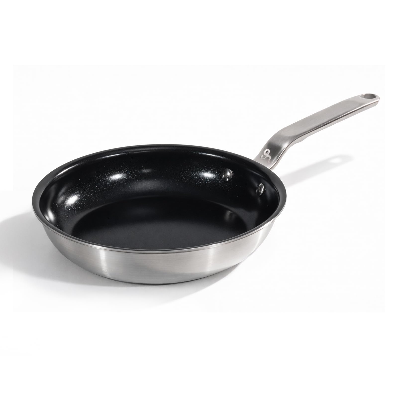 Globe Home 8 Inch Non-Stick Stainless Steel Fry Pan - 5 Ply Stainless Clad Professional Cookware - Gife For Dad